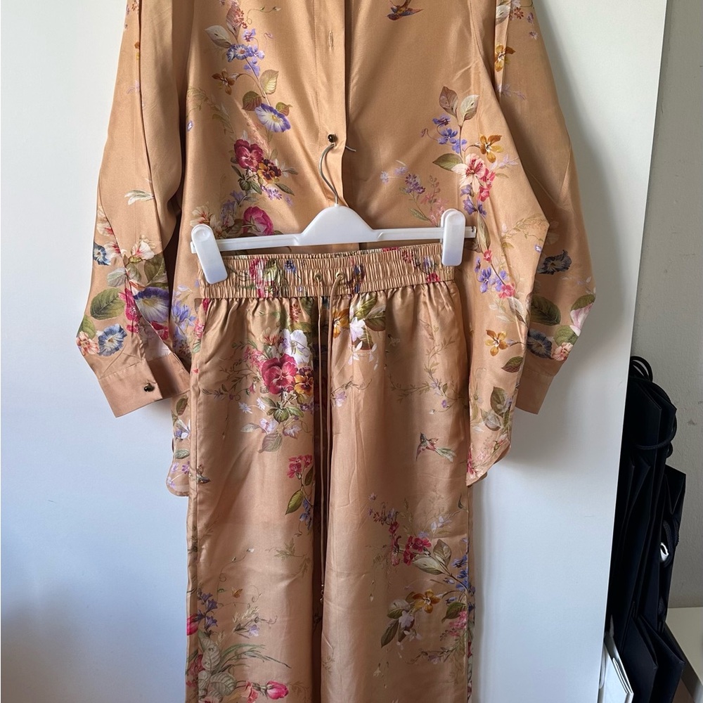 Zimmermann silk suit shirt and pants size 0